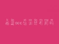 福建seo培训班有用吗_网站优化是做什么的
