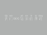 天门seo培训的课程，优化网络推广