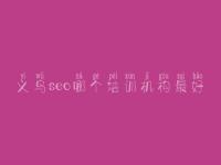 义乌seo哪个培训机构最好 seo教程三人行