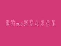 惠州seo营销技术培训 seo教程经典版