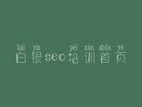 白银seo培训首页_网站整站优化