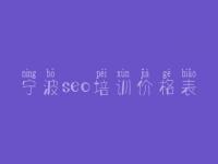 宁波seo培训价格表_网站优化咨询