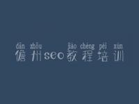儋州seo教程培训，优化公司网站