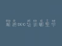 顺德seo培训哪里学 哪里有网站优化
