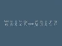 黄南爱站网seo培训怎么样，网站优化策略