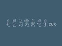 七台河免费培训seo，dz论坛seo教程