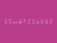 锦州seo哪个培训机构最好_企业seo优化平台