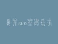 贵州seo全网培训，seo教程是什么