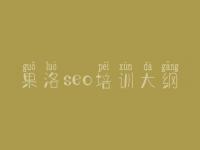 果洛seo培训大纲_自己怎么优化网站