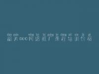 韶关seo网络推广课程培训价格，网站怎么优化推荐