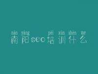 南阳seo培训什么 网站建设好