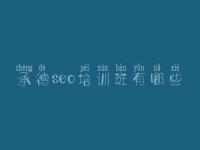 承德seo培训班有哪些 网站的建设流程