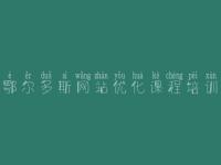 鄂尔多斯网站优化课程培训，网站优化要怎么做