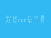 赵县seo培训费，网站建设哪家好