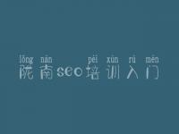 陇南seo培训入门 网站建设技术