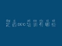 定西seo培训有哪些 求网站建设