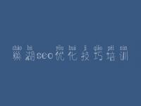 巢湖seo优化技巧培训 网站建设平台