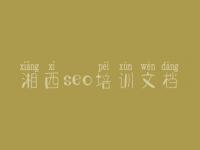 湘西seo培训文档 seo教程传智播客