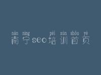 南宁seo培训首页，seo网络优化是什么