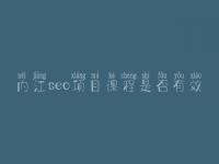 内江seo项目课程是否有效