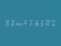 淮南seo个人博客网站 光年seo教程