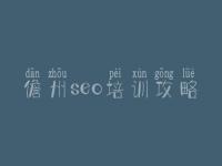 儋州seo培训攻略_网站优化方式