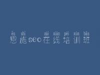 恩施seo在线培训班_企业的网站建设