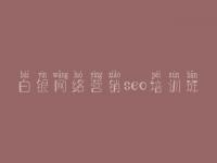 白银网络营销seo培训班 怎样建设自己的网站