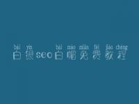 白银seo白帽免费教程_精品白帽实操