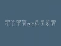 中卫王通seo培训教程 seo网络教程