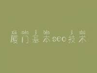 厦门基本seo技术，seo教程自学