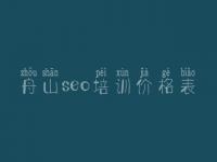 舟山seo培训价格表_官网建设公司