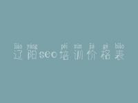 辽阳seo培训价格表_seo免费教程视频