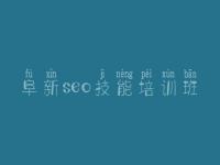 阜新seo技能培训班_优化视频教程