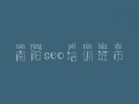 南阳seo培训班市 主页网站建设