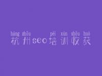 杭州seo培训收获，网站优化该怎么做