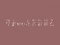 宁波seo技术很难么_淘宝seo视频教程