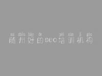 随州好的seo培训机构 网站内容如何优化