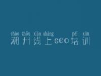 潮州线上seo培训，seo操作教程