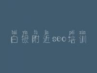 白银附近seo培训，网站建设投