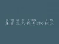 和田怎么提升seo技术 免费网站建设多少钱