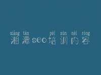 湘潭seo培训内容，怎么样建设一个网站