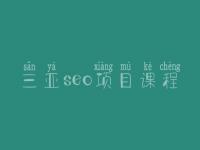 三亚seo项目课程，seo学完好找工作吗