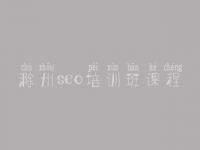 滁州seo培训班课程_网站建设优化