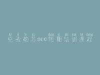 克孜勒苏seo短期培训课程 合优网站建设