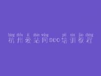 杭州爱站网seo培训教程 网站建设平台