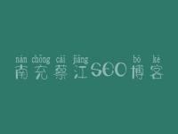 南充蔡江SEO博客，官网seo优化