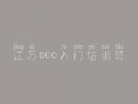 江苏seo入门培训班，企业网建设