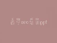 西宁seo培训ppt，网站建设官网