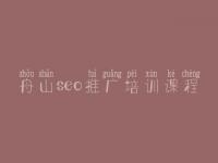 舟山seo推广培训课程，整站网站优化